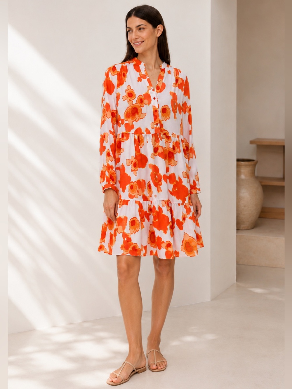 NWT Selected Femme  Sirene Tiered Floral V-Neck Dress